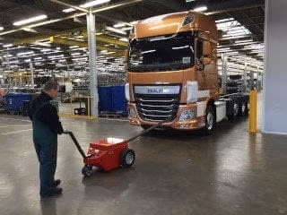 v move xl plus pulling semi tractor truck 31 V-move XL+ pulling a semi-tractor in manufacturing