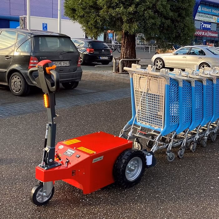 XL 1500 cart pusher cart retreiver 700 Xerowaste V-move XL 1.5 cart pusher or cart retriever pushing grocery carts