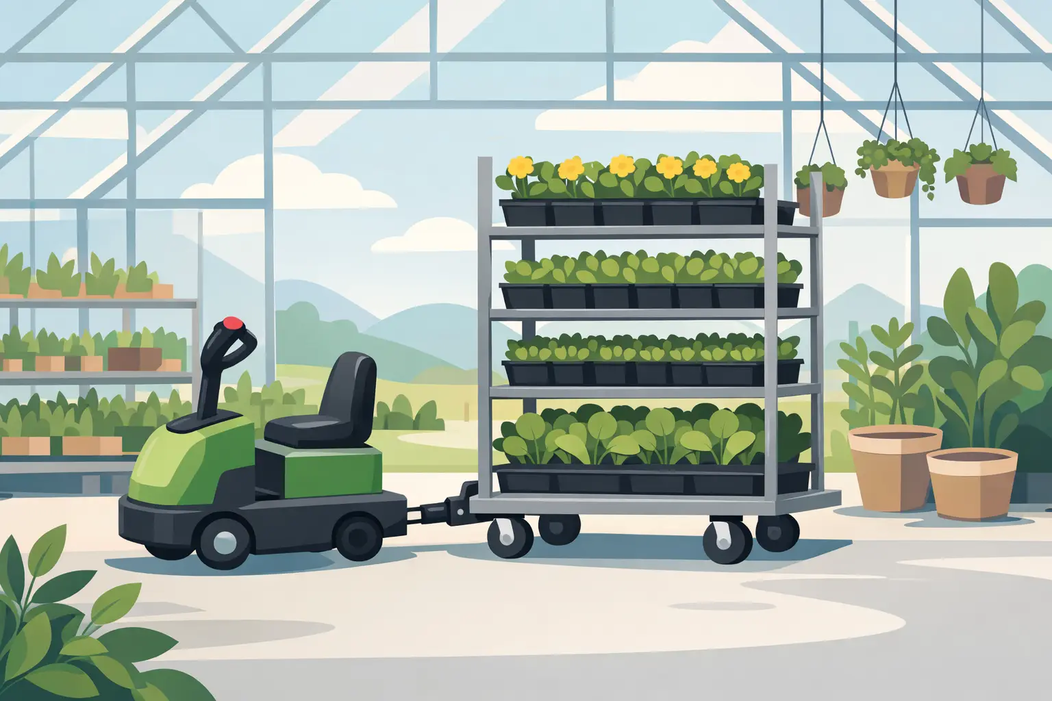 Greenhouse cart mover: what to look for.